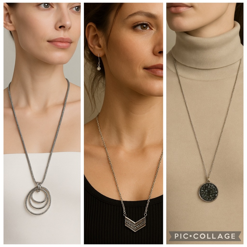 Three Necklace Bundle + Drop Earrings